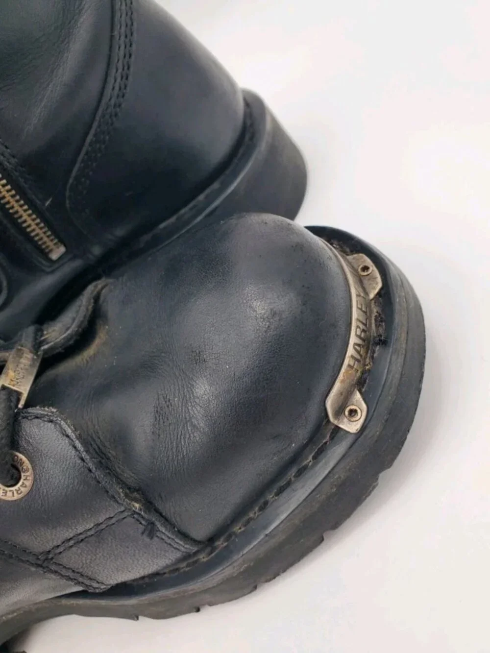 Harley Davidson Diversion Skull Motorcycle Boots Size 8 1/2 Black Leather D94169